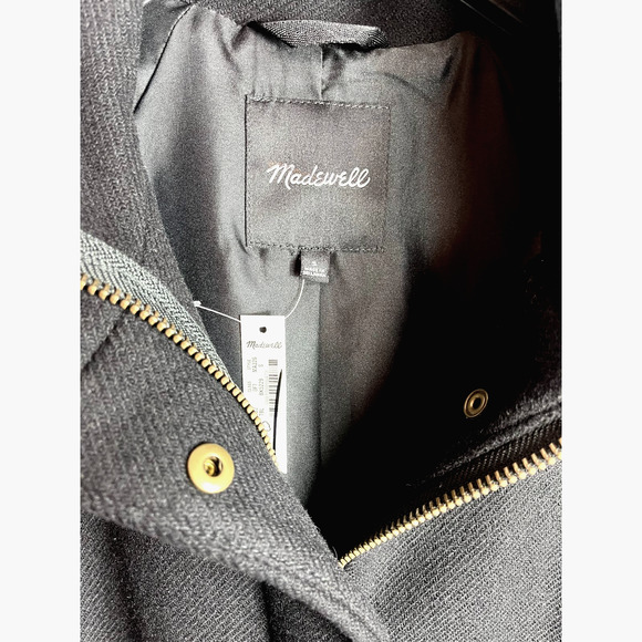 Madewell Estate Cocoon Coat in Insuluxe Fabric, Wool | Size Small, Black NEW - Picture 6 of 10